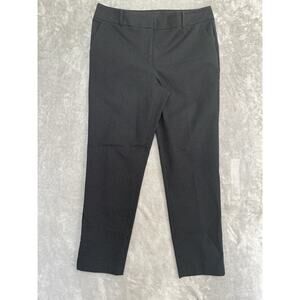 Talbots Hampshire Ankle Pants Womens 12 Black White Polka Dot High Rise Workwear